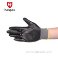 Hespax Anti Oil Polyester Smooth Nitrile Coated Gloves